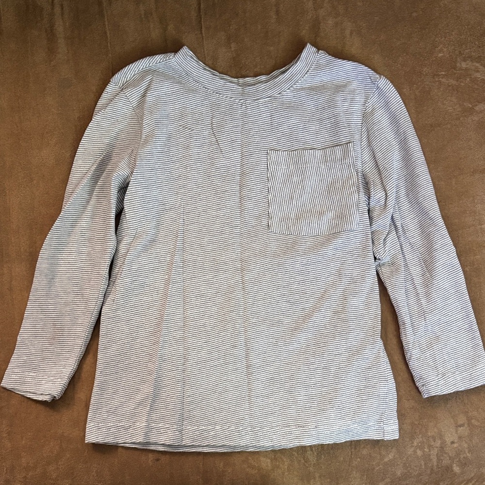 Cat & Jack Black and White Striped Long Sleeve Tee